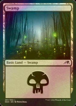 画像1: [FOIL] 沼/Swamp No.287 【英語版】 [NEO-土地C]