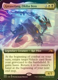 [FOIL] 大牙勢団の総長、脂牙/Greasefang, Okiba Boss (拡張アート版) 【英語版】 [NEO-金R]