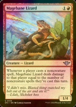 画像1: [FOIL] 魔道士封じのトカゲ/Magebane Lizard 【英語版】 [OTJ-赤U]