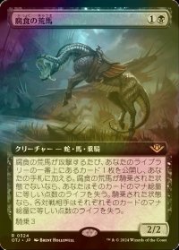 [FOIL] 腐食の荒馬/Caustic Bronco (拡張アート版) 【日本語版】 [OTJ-黒R]