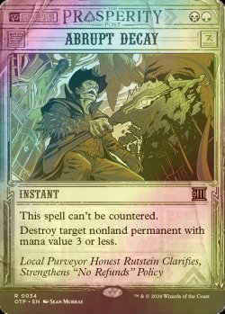 画像1: [FOIL] 突然の衰微/Abrupt Decay 《特価品》 【英語版】 [OTP-金R]