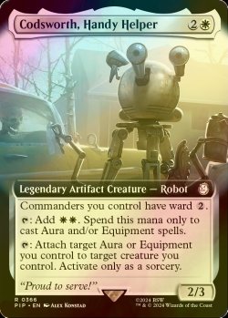 画像1: [FOIL] 有能な執事、コズワース/Codsworth, Handy Helper No.366 (拡張アート版) 【英語版】 [PIP-白R]