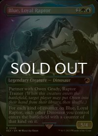 [FOIL] 忠実なラプトル、ブルー/Blue, Loyal Raptor (全面アート版) 【英語版】 [REX-金R]