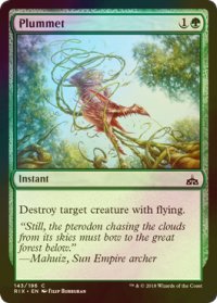 [FOIL] 垂直落下/Plummet 【英語版】 [RIX-緑C]