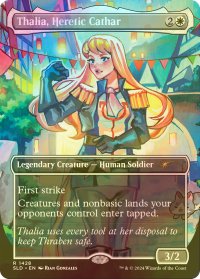 [FOIL] 異端聖戦士、サリア/Thalia, Heretic Cathar 【英語版】 [SLD-白R]