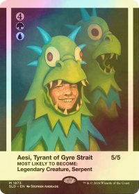 [FOIL] 円渦海峡の暴君、アシー/Aesi, Tyrant of Gyre Strait 【英語版】 [SLD-金MR]