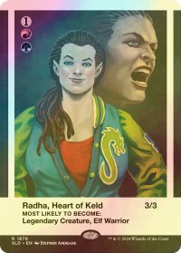 [FOIL] ケルドの心胆、ラーダ/Radha, Heart of Keld 【英語版】 [SLD-金R]
