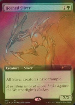 画像1: [FOIL] 有角スリヴァー/Horned Sliver (拡張アート版) 【英語版】 [SLD-緑R]