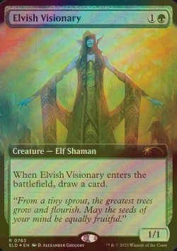 画像1: [FOIL] エルフの幻想家/Elvish Visionary (拡張アート版) 【英語版】 [SLD-緑R]