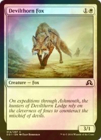 [FOIL] 悪魔の棲家の狐/Devilthorn Fox 【英語版】 [SOI-白C]