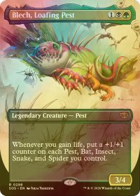 [FOIL] ぶらつく害獣、ブレック/Blech, Loafing Pest (全面アート・海外産ブースター版) 【英語版】 [SOS-金R]