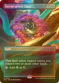 [FOIL] 嵐削りの海岸/Stormcarved Coast (全面アート・海外産ブースター版) 【英語版】 [SOS-土地R]