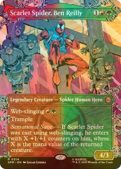 画像1: [FOIL] スカーレット・スパイダー、ベン・ライリー/Scarlet Spider, Ben Reilly (全面アート・海外産ブースター版) 【英語版】 [SPM-金R]