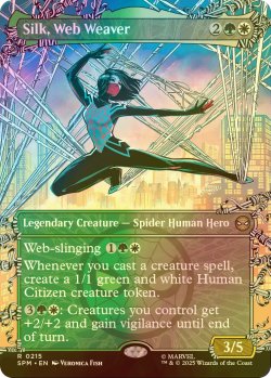 画像1: [FOIL] ウェブ紡ぎ、シルク/Silk, Web Weaver (全面アート・海外産ブースター版) 【英語版】 [SPM-金R]