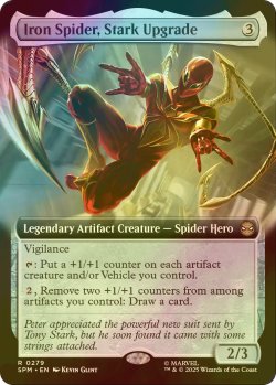 画像1: [FOIL] スタークによる改良、アイアン・スパイダー/Iron Spider, Stark Upgrade (拡張アート版) 【英語版】 [SPM-灰R]