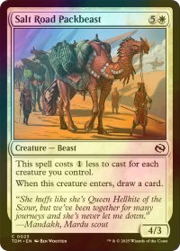 [FOIL] 塩路の荷役獣/Salt Road Packbeast 【英語版】 [TDM-白C]