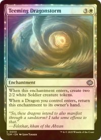 [FOIL] 充溢するドラゴンの嵐/Teeming Dragonstorm 【英語版】 [TDM-白U]