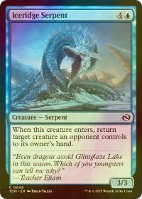 [FOIL] 氷峰の海蛇/Iceridge Serpent 【英語版】 [TDM-青C]