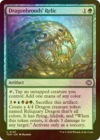 [FOIL] 龍卵の秘宝/Dragonbroods' Relic 【英語版】 [TDM-緑U]