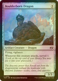 [FOIL] 丸岩生まれの龍/Boulderborn Dragon 【英語版】 [TDM-灰C]