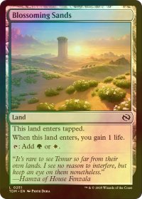 [FOIL] 花咲く砂地/Blossoming Sands 【英語版】 [TDM-土地C]