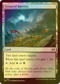 [FOIL] 磨かれたやせ地/Scoured Barrens 【英語版】 [TDM-土地C]