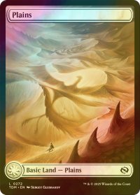 [FOIL] 平地/Plains No.272 (全面アート版) 【英語版】 [TDM-土地C]