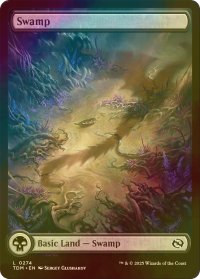 [FOIL] 沼/Swamp No.274 (全面アート版) 【英語版】 [TDM-土地C]