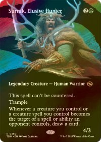 [FOIL] 神出鬼没の狩人、スーラク/Surrak, Elusive Hunter (全面アート・海外産ブースター版) 【英語版】 [TDM-緑R]