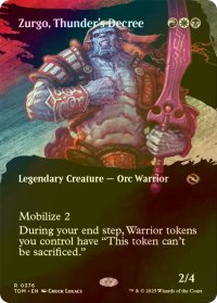 [FOIL] 雷の布告、ズルゴ/Zurgo, Thunder's Decree (全面アート・海外産ブースター版) 【英語版】 [TDM-金R]