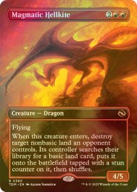 [FOIL] マグマのヘルカイト/Magmatic Hellkite (全面アート・海外産ブースター版) 【英語版】 [TDM-赤R]