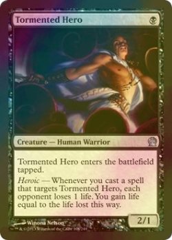 画像1: [FOIL] 苛まれし英雄/Tormented Hero 【英語版】 [THS-黒U]