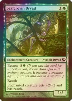 画像1: [FOIL] 葉冠のドライアド/Leafcrown Dryad 【英語版】 [THS-緑C]