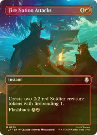 [FOIL] 火の国の攻撃/Fire Nation Attacks (全面アート版) 【英語版】 [TLA-赤U]
