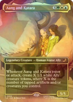 画像1: [FOIL] アンとカタラ/Aang and Katara (全面アート版) 【英語版】 [TLE-金R]