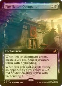 [FOIL] 火の国の占領/Fire Nation Occupation (拡張アート版) 【英語版】 [TLE-黒R]