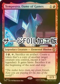 [FOIL] ゲームから抜け出した悪夢、テンペストラ/Tempestra, Dame of Games (サージ仕様) 【英語版】 [TMC-赤R]