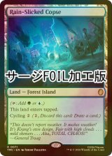 [FOIL] 雨濡れの低木林/Rain-Slicked Copse (サージ仕様) 【英語版】 [TMC-土地R]