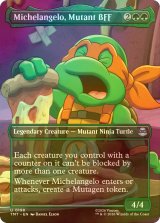 [FOIL] ミュータントの親友、ミケランジェロ/Michelangelo, Mutant BFF (全面アート版) 【英語版】 [TMT-緑U]