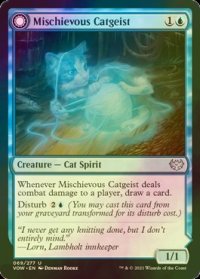 [FOIL] 悪戯な猫霊/Mischievous Catgeist 【英語版】 [VOW-青U]