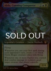 [FOIL] 狡猾な征服者、アリーラ/Alela, Cunning Conqueror (拡張アート版) 【英語版】 [WOC-金MR]
