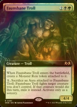 画像1: [FOIL] フォーン忌みのトロール/Faunsbane Troll (拡張アート版) 【英語版】 [WOE-金R]