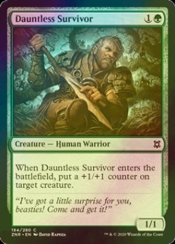 画像1: [FOIL] 不屈の生存者/Dauntless Survivor 【英語版】 [ZNR-緑C]