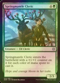 [FOIL] 春衣の僧侶/Springmantle Cleric 【英語版】 [ZNR-緑U]