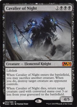 画像1: 夜の騎兵/Cavalier of Night 【英語版】 [M20-黒List]