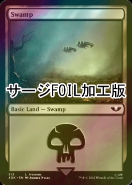 画像1: [FOIL] 沼/Swamp No.313 (サージ仕様) 【英語版】 [40K-土地C] (1)