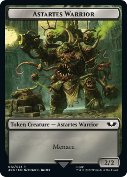 画像1: [FOIL] アスタルテス・戦士/ASTARTES WARRIOR No.012 & プレーグベアラー・オヴ・ナーグル/PLAGUEBEARER OF NURGLE (サージ仕様) 【英語版】 [40K-トークン] (1)