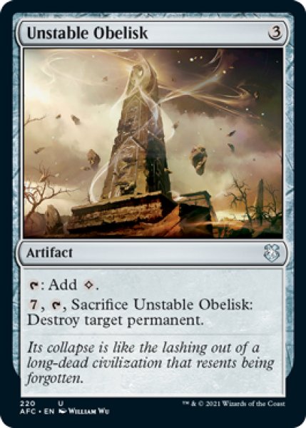 画像1: 不安定なオベリスク/Unstable Obelisk 【英語版】 [AFC-灰U] (1)