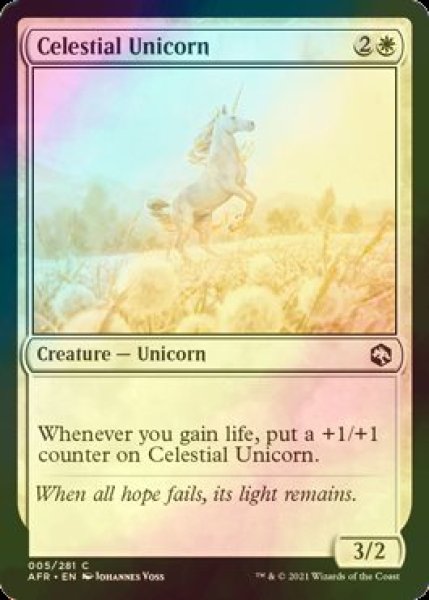 画像1: [FOIL] 天界のユニコーン/Celestial Unicorn 【英語版】 [AFR-白C] (1)
