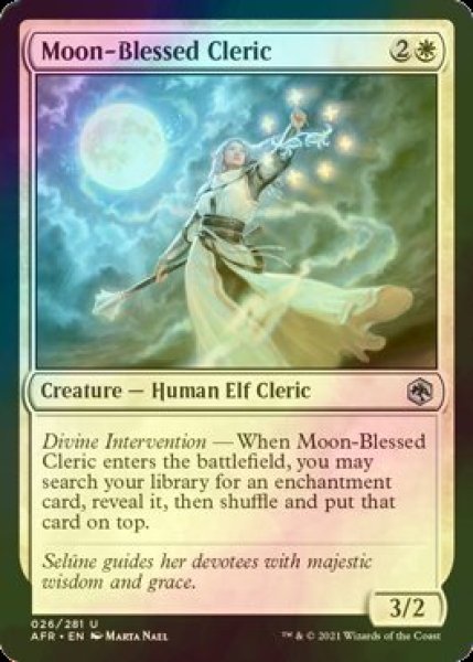 画像1: [FOIL] 月恵みのクレリック/Moon-Blessed Cleric 【英語版】 [AFR-白U] (1)